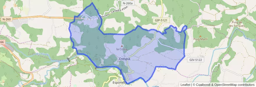 Mapa de ubicacion de Crespià.