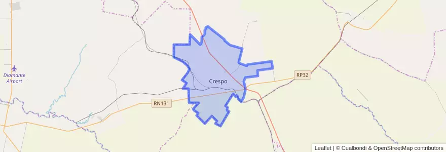 Mapa de ubicacion de Crespo.