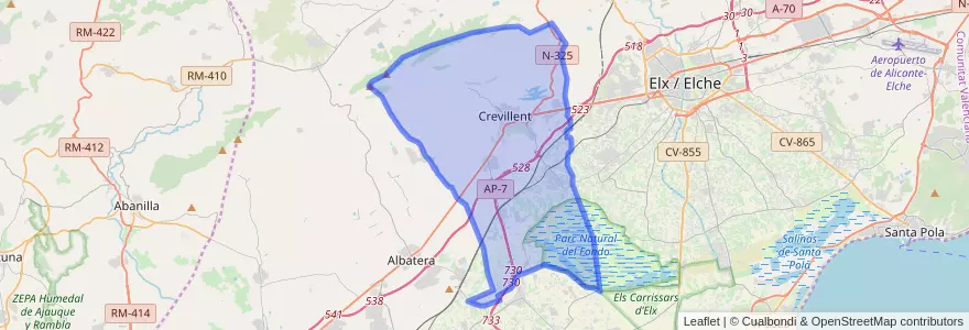 Mapa de ubicacion de Crevillent.