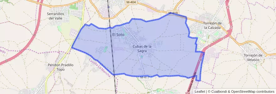 Mapa de ubicacion de Cubas de la Sagra.