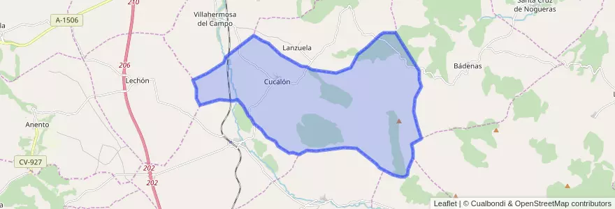 Mapa de ubicacion de Cucalón.