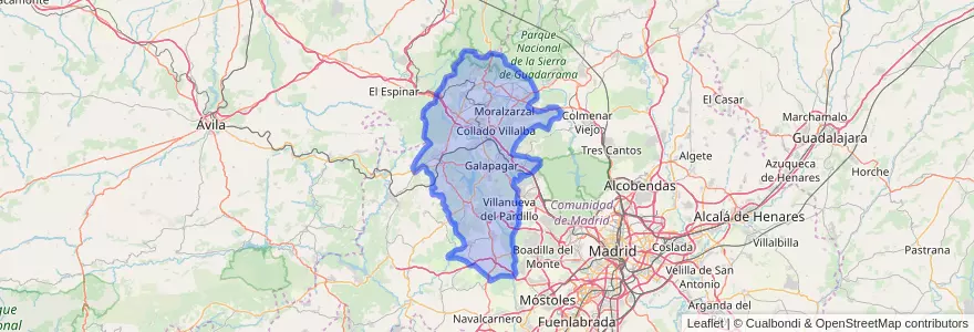 Mapa de ubicacion de Cuenca del Guadarrama.