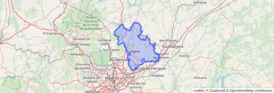 Mapa de ubicacion de Cuenca del Medio Jarama.