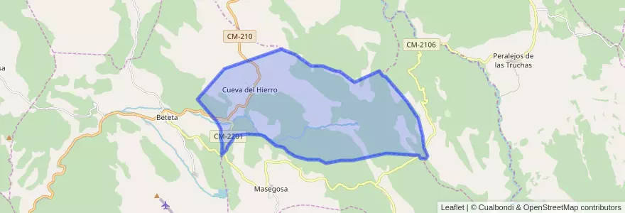 Mapa de ubicacion de Cueva del Hierro.