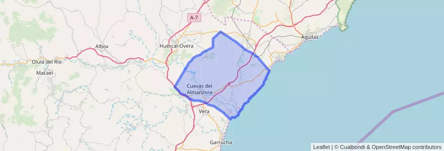 Mapa de ubicacion de Cuevas del Almanzora.