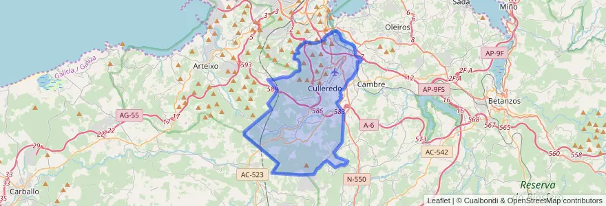 Mapa de ubicacion de Culleredo.