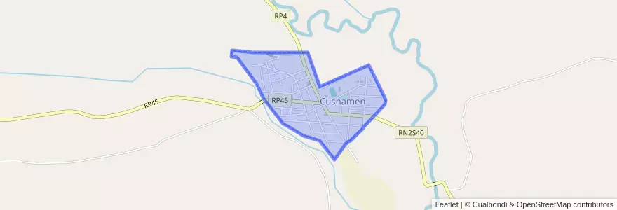 Mapa de ubicacion de Cushamen.