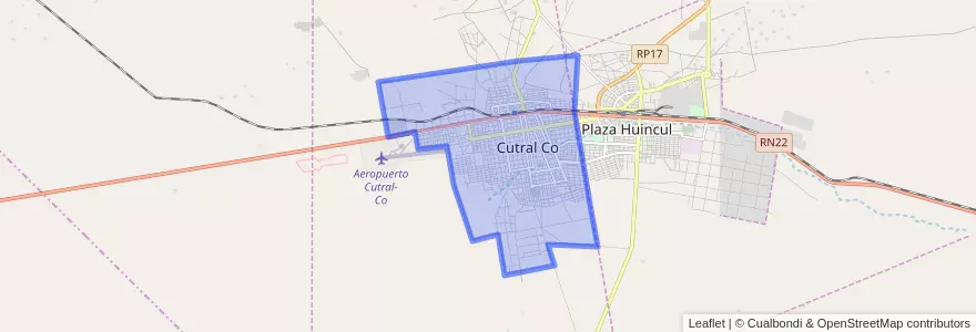 Mapa de ubicacion de Cutral Có.