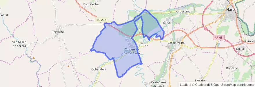 Mapa de ubicacion de Cuzcurrita de Río Tirón.