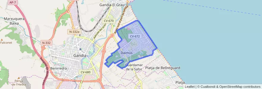 Mapa de ubicacion de Daimús.