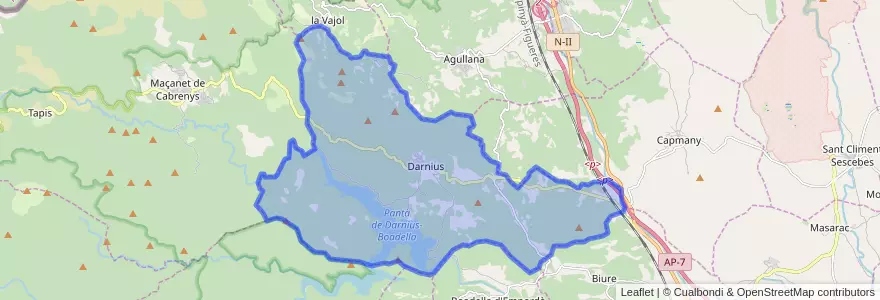 Mapa de ubicacion de Darnius.