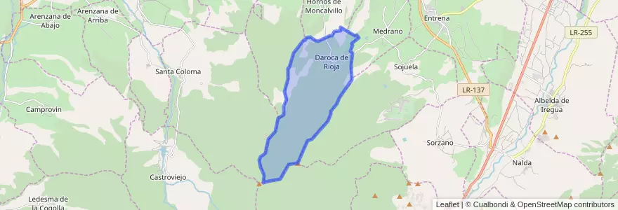 Mapa de ubicacion de Daroca de Rioja.