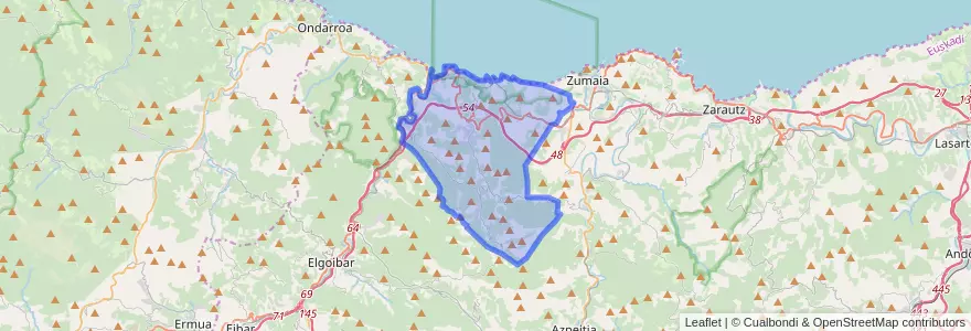 Mapa de ubicacion de Deba.