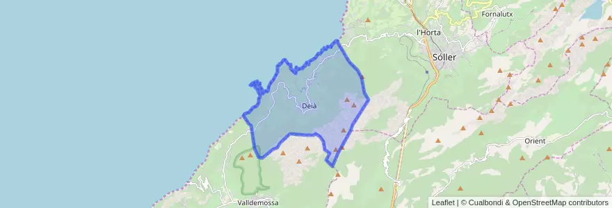 Mapa de ubicacion de Deià.