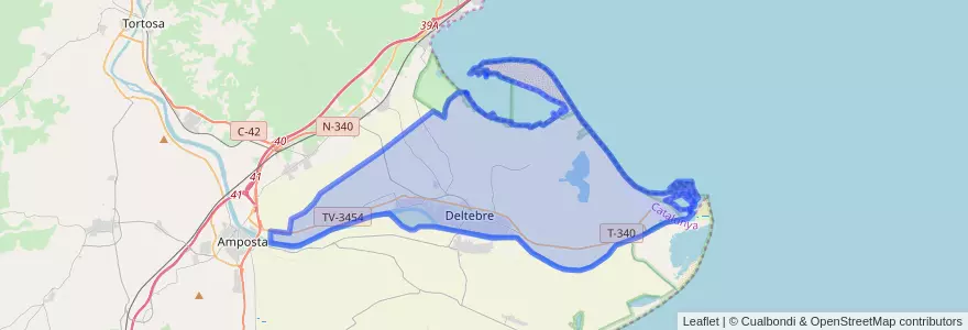 Mapa de ubicacion de Deltebre.