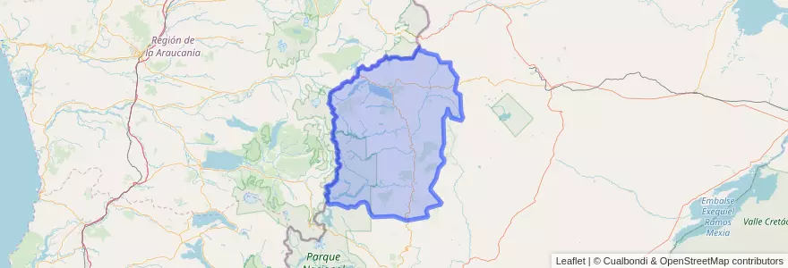 Mapa de ubicacion de Departamento Aluminé.