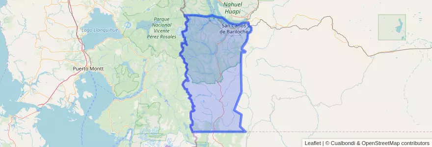 Mapa de ubicacion de Departamento Bariloche.