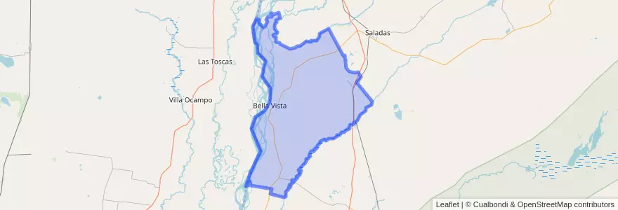 Mapa de ubicacion de Departamento Bella Vista.