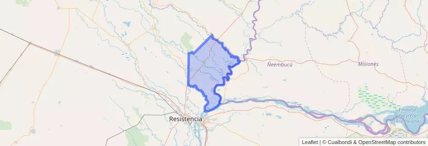 Mapa de ubicacion de Departamento Bermejo.
