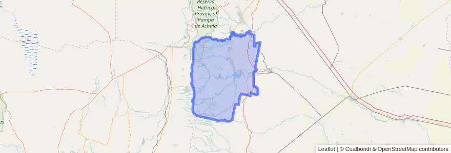 Mapa de ubicacion de Departamento Calamuchita.