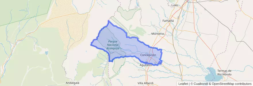 Mapa de ubicacion de Departamento Chicligasta.