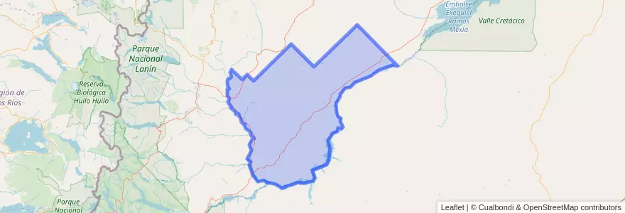Mapa de ubicacion de Departamento Collón Curá.