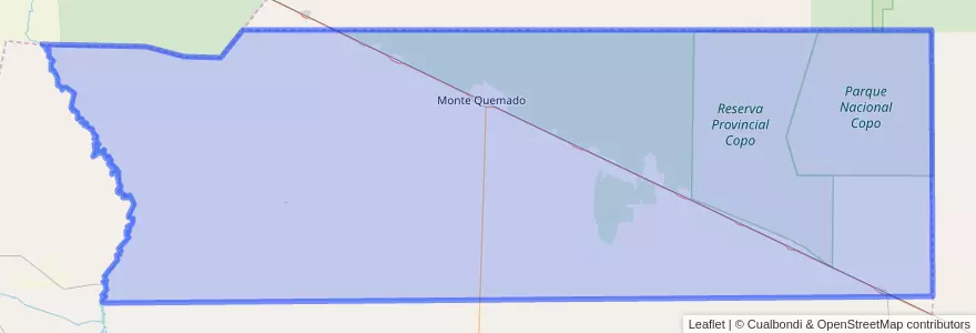 Mapa de ubicacion de Departamento Copo.