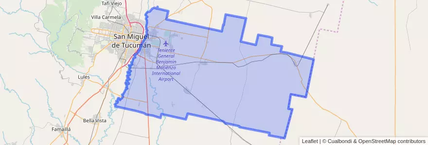 Mapa de ubicacion de Departamento Cruz Alta.