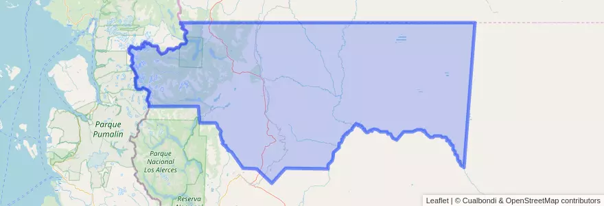 Mapa de ubicacion de Departamento Cushamen.