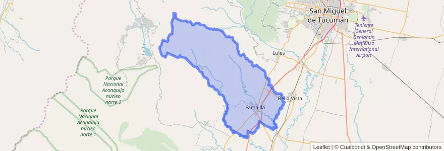 Mapa de ubicacion de Departamento Famaillá.