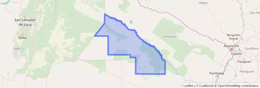 Mapa de ubicacion de Departamento General Güemes.