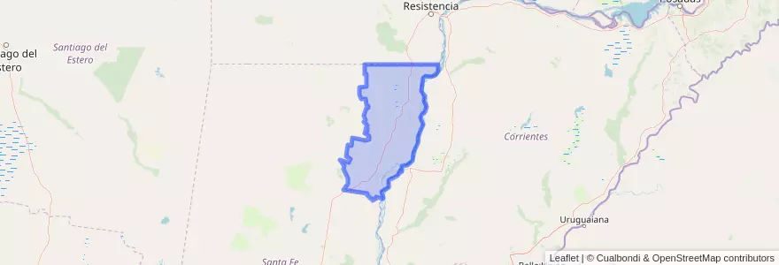 Mapa de ubicacion de Departamento General Obligado.
