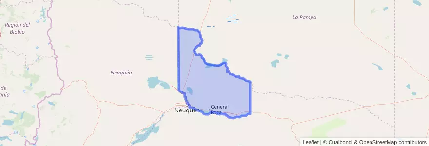Mapa de ubicacion de Departamento General Roca.