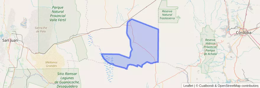 Mapa de ubicacion de Departamento General San Martín.