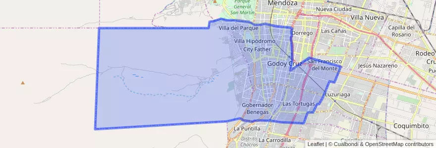 Mapa de ubicacion de Departamento Godoy Cruz.