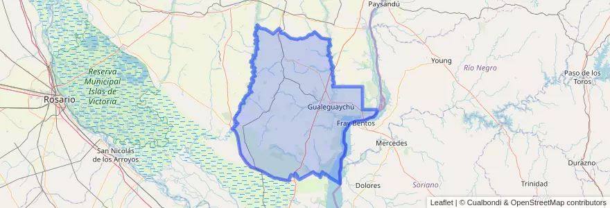 Mapa de ubicacion de Departamento Gualeguaychú.