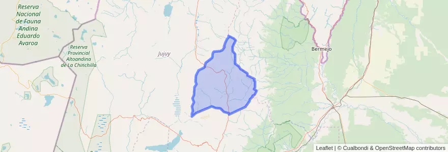 Mapa de ubicacion de Departamento Humahuaca.