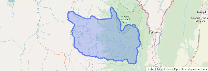 Mapa de ubicacion de Departamento Iruya.