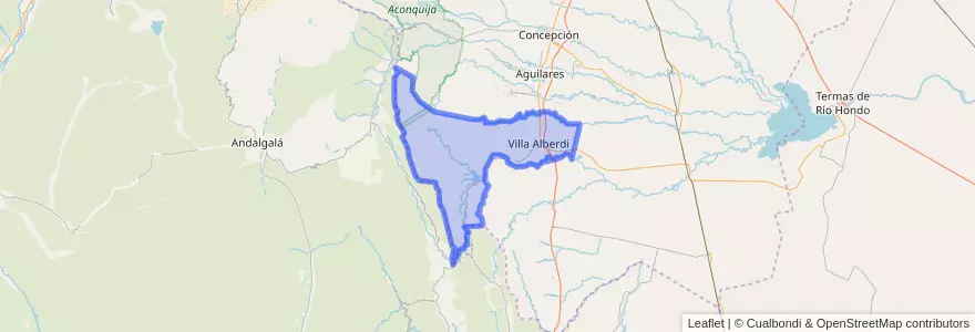 Mapa de ubicacion de Departamento Juan Bautista Alberdi.