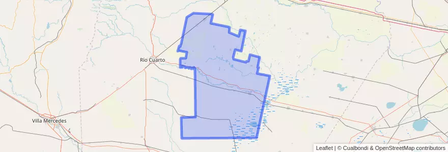 Mapa de ubicacion de Departamento Juárez Celman.