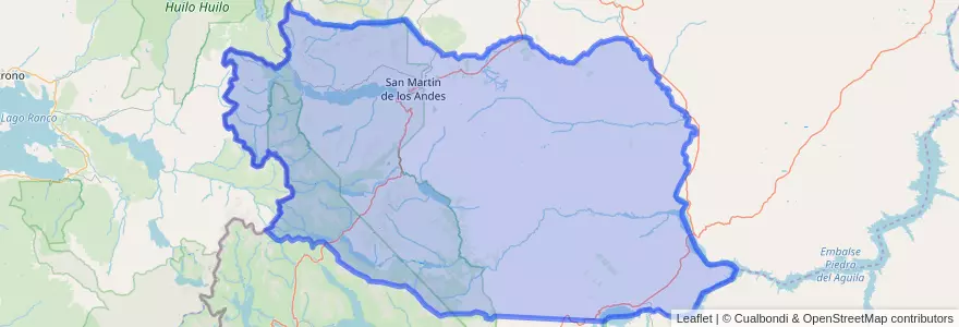 Mapa de ubicacion de Departamento Lácar.