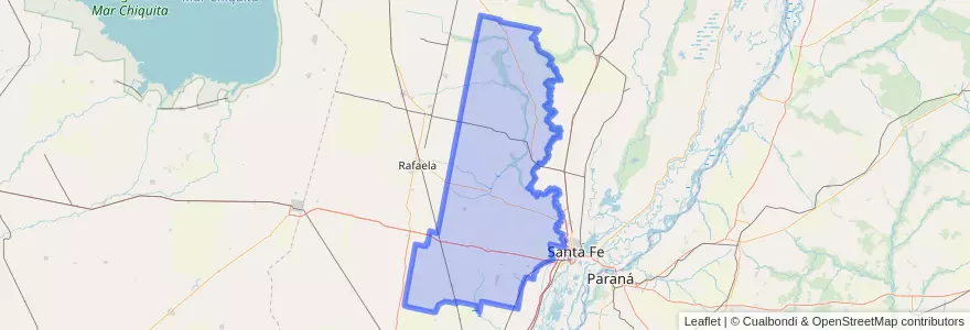 Mapa de ubicacion de Departamento Las Colonias.