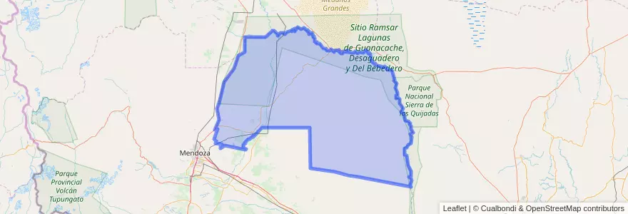 Mapa de ubicacion de Departamento Lavalle.