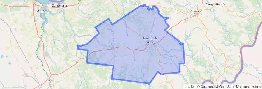 Mapa de ubicacion de Departamento Leandro N. Alem.