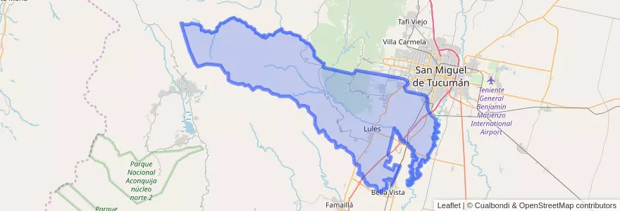 Mapa de ubicacion de Departamento Lules.