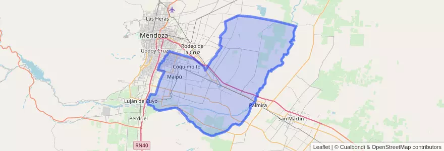 Mapa de ubicacion de Departamento Maipú.