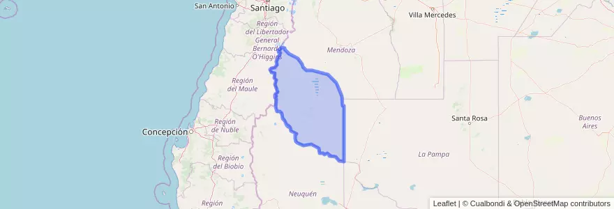 Mapa de ubicacion de Departamento Malargüe.