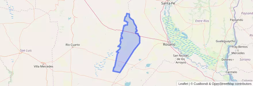 Mapa de ubicacion de Departamento Marcos Juárez.