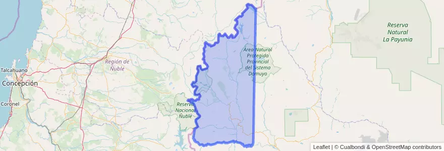 Mapa de ubicacion de Departamento Minas.