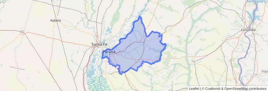 Mapa de ubicacion de Departamento Paraná.